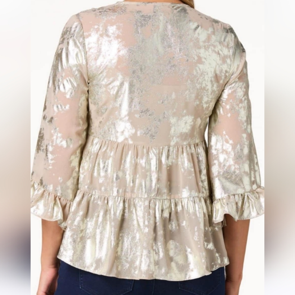 Metallic Ruffle Women's Top - Picture 4 of 5